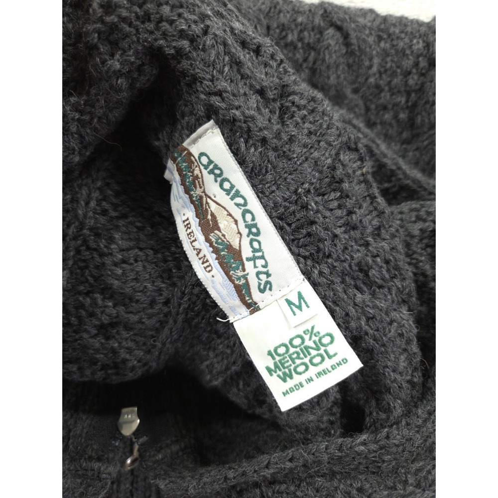 Aran Crafts Merino Wool Hoodie Womens Medium Full Zip - Picture 6 of 8